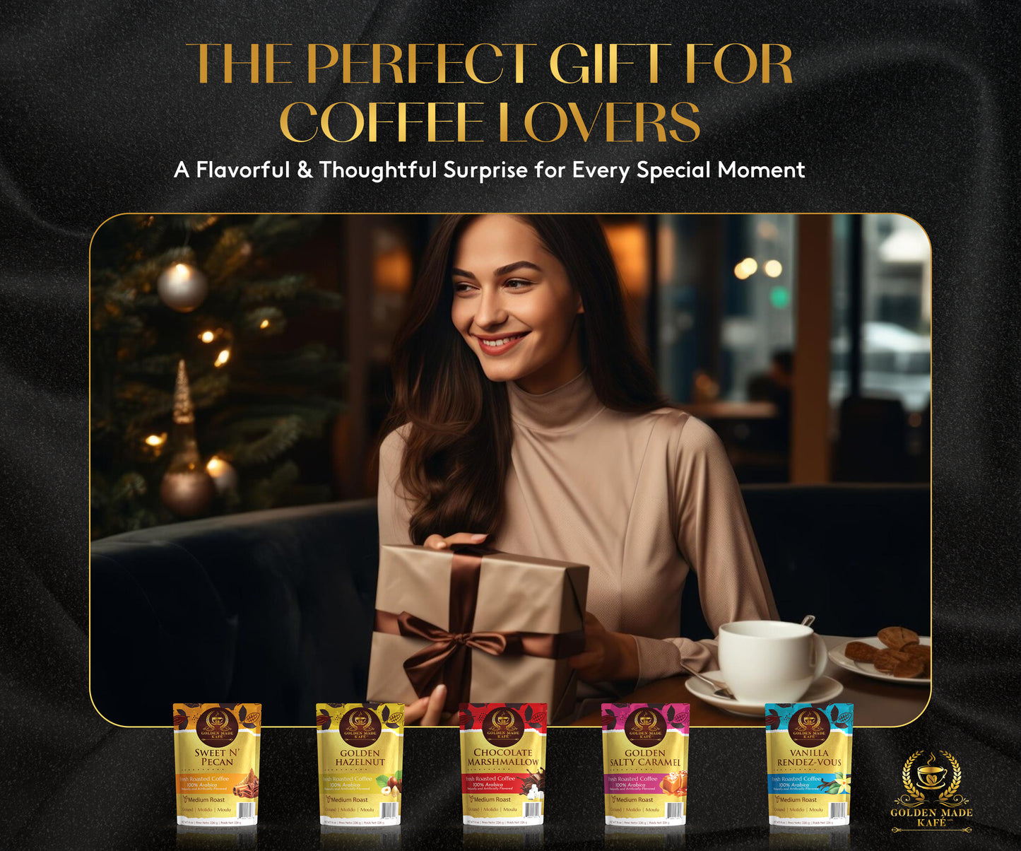 8oz PREMIUM GROUND COFFEE - GOLDEN SALTY CARAMEL